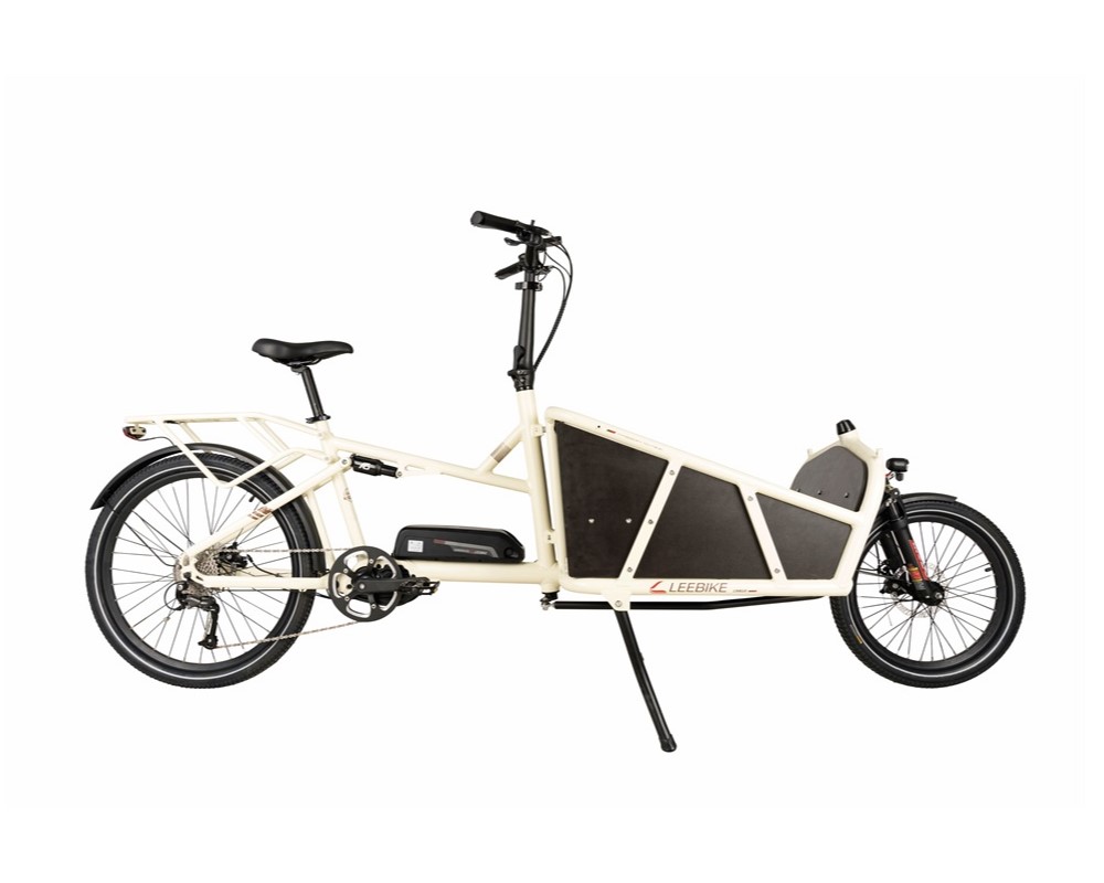 Vélo cargo électrique à double suspension et moteur central Bafang Lee640
   