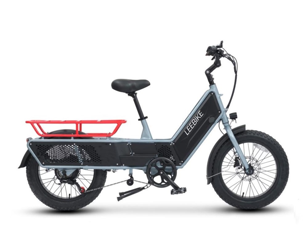 Vélo cargo électrique tout-terrain à longue queue et batterie cachée
   